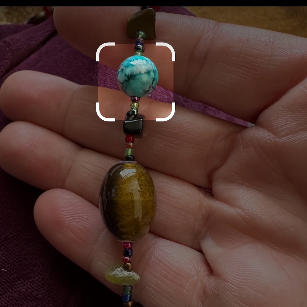 Murano Vintage Multicolor Beaded Glass and Stone Necklace.  STUNNING 🤩 20” w ext - Picture 2 of 15